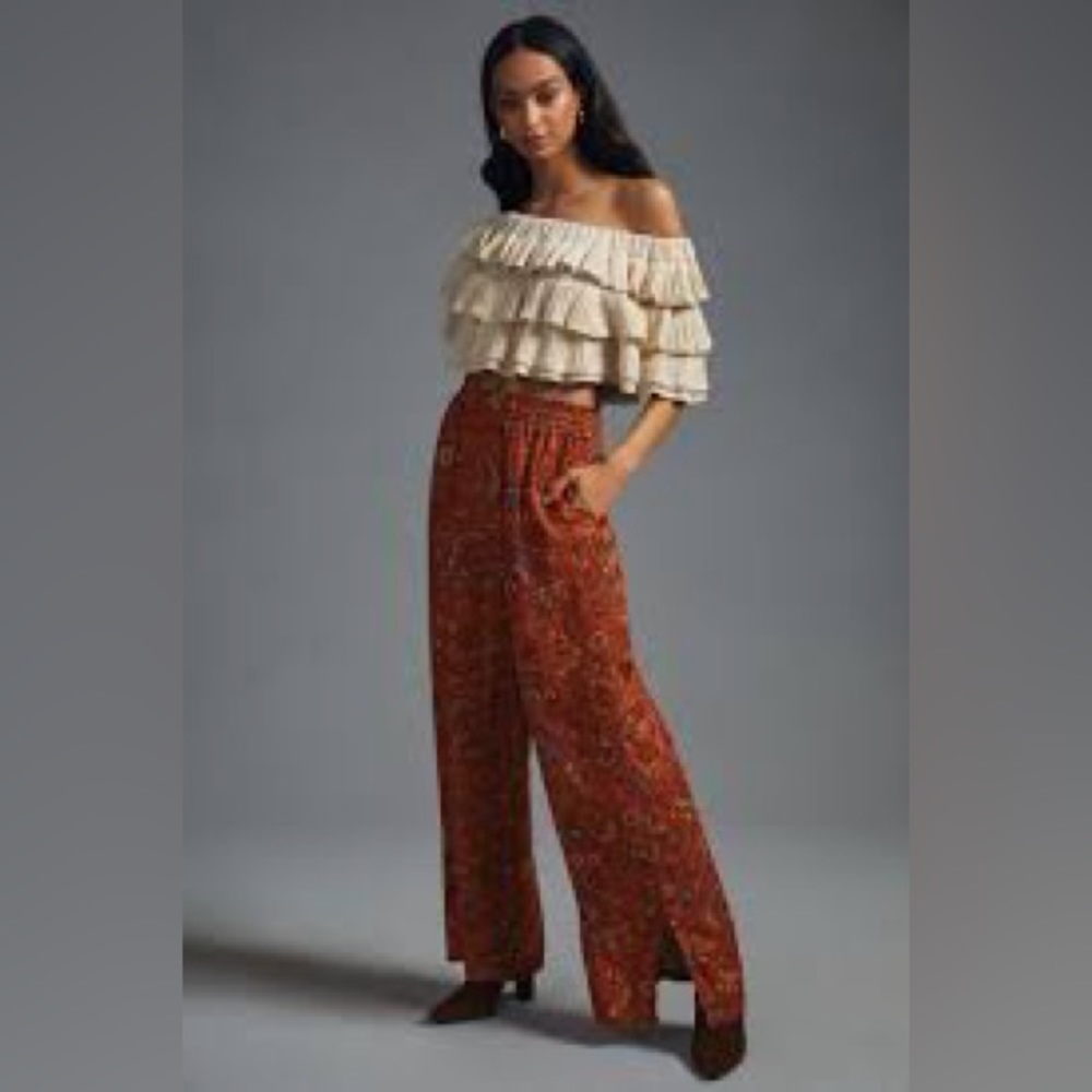 Anthropologie Wide Leg Pull-on Pants